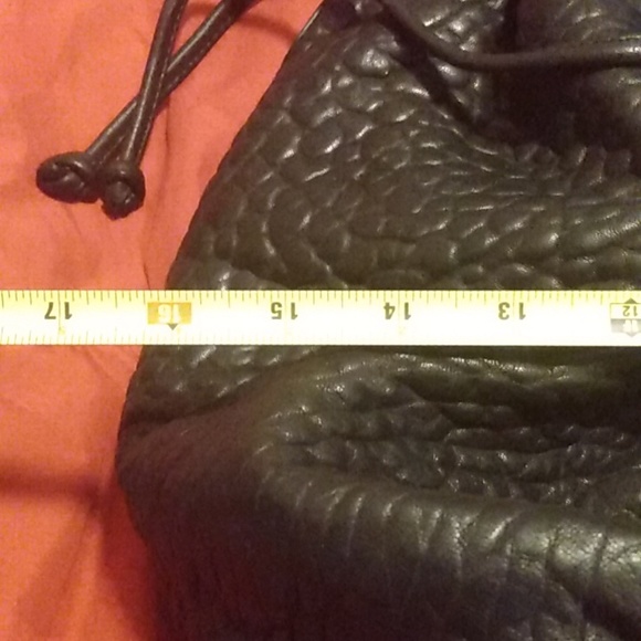 Black Leather drawstring purse - Picture 17 of 17